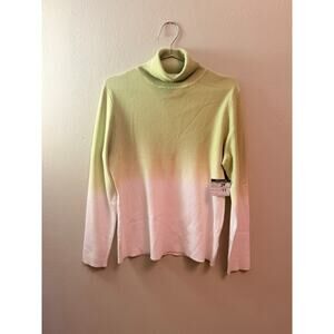 Trisha Tyler Green and White gradient turtleneck- Size M